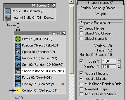 Рис. 68. Настройка оператора ShapeInstance