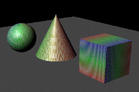 Рис. 15. Вид объектов после изменения параметров наложения текстуры
