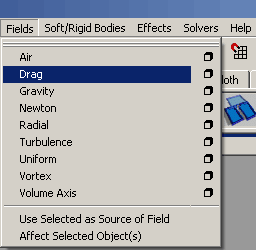 Рис. 2. Меню Fields