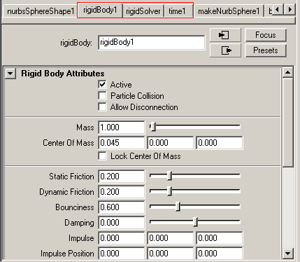 Рис. 5. Появление у шара дополнительных атрибутов (данные атрибуты выделены красной рамкой)