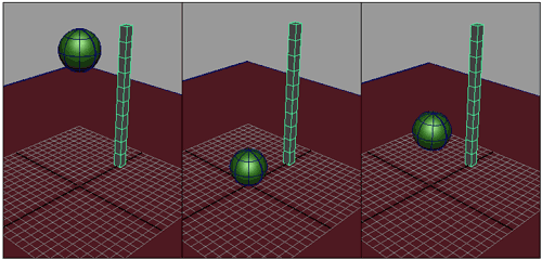 Рис. 6. Вид шара в нескольких кадрах анимации