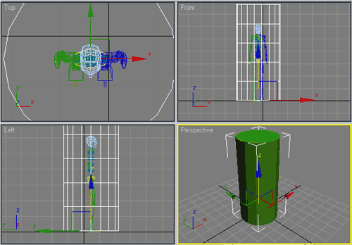 Рис. 12. Вид сцены после увеличения радиуса цилиндра