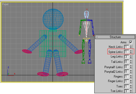 Рис. 17. Уменьшение значения параметра SpineLinks