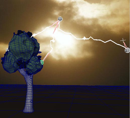 Рис. 14. Окончательный вид отрезков молний в последнем кадре анимации