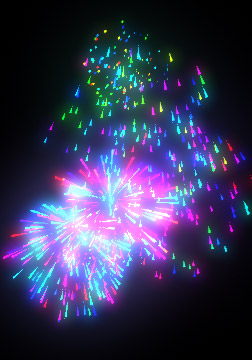 Рис. 20. Результат корректировки параметров Trail Emit Rate и Sparks Incandescence