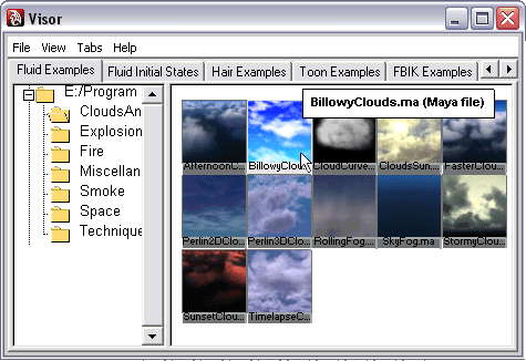 Рис. 2. Окно Visor с активированной вкладкой FluidExample