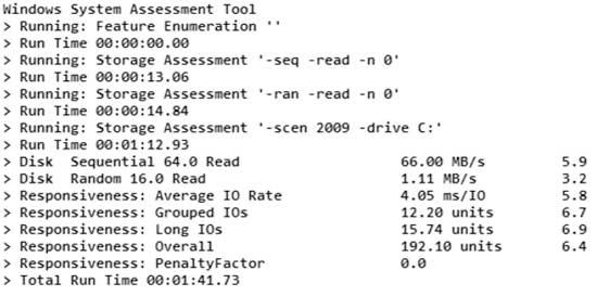Рис. 5. Выполнение теста диска